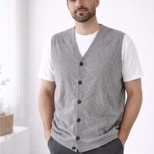 Banana Republic Charcoal Knit Italian Wool Vest
